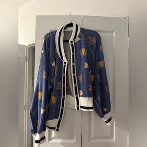 We The Free Blue and Yellow Cardigan
